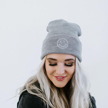 Smiley Embroidered Beanie