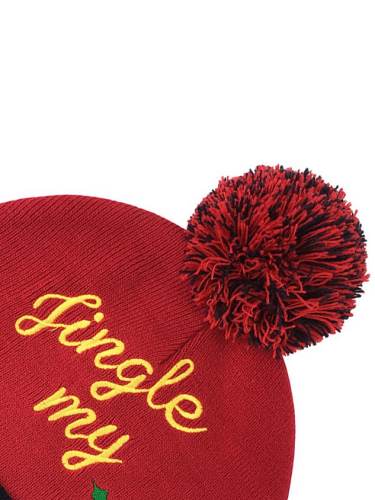Christmas Letter Fur Ball Warm Hat