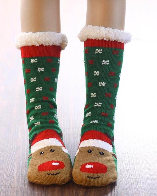 Christmas Snowman Elk Santa Claus Warm Socks