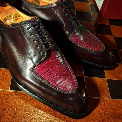 Men's Alligator and Brown Museum Derby Shoes