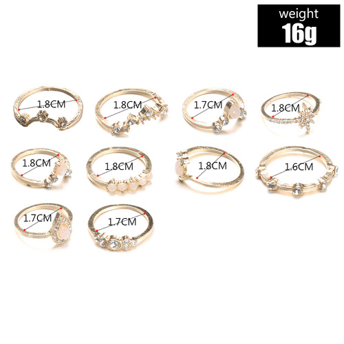 Crown Combination 10PCS Ring Set