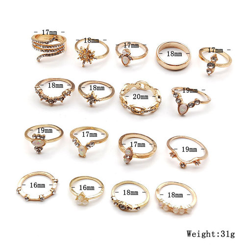 Bohemian Vintage 17PCS Ring Set