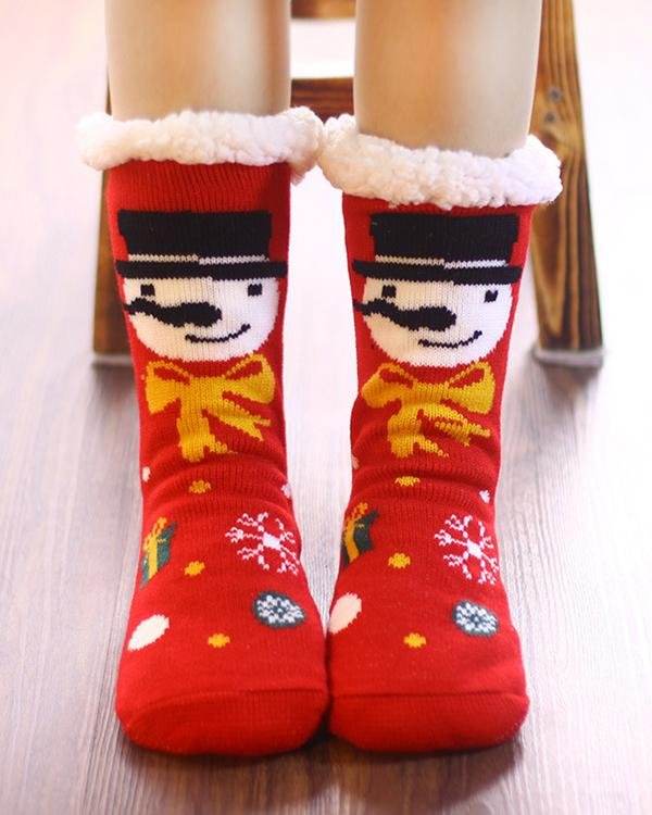 Christmas Snowman Elk Santa Claus Warm Socks