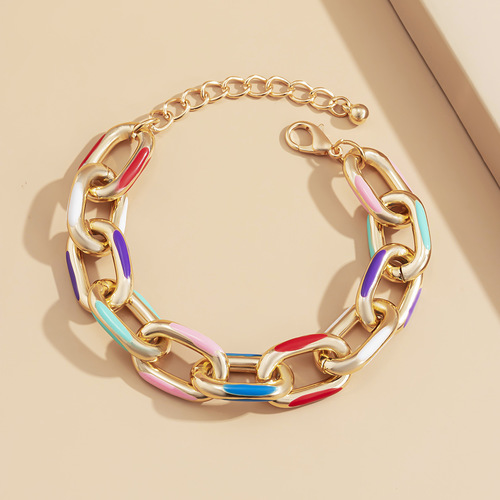 Creative Personality Metal Color Dripping Bracelet