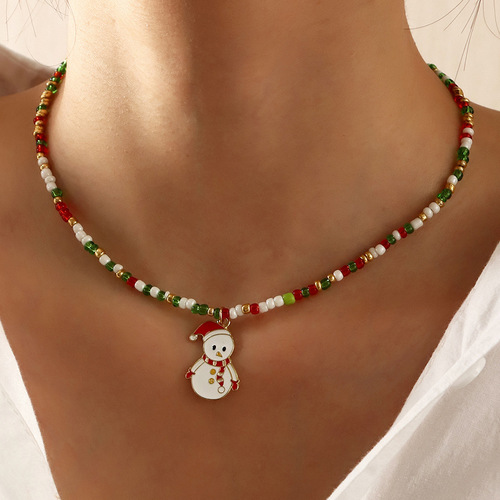 Snowman Christmas Necklace