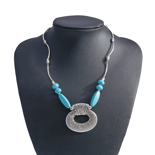 Vintage Silver And Turquoise  Necklace
