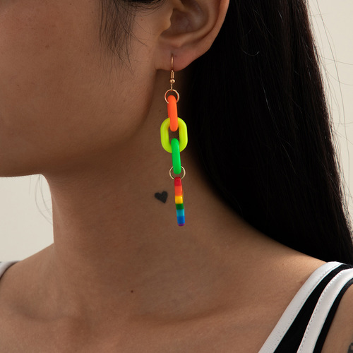 Fluorescent  Color Star Earrings