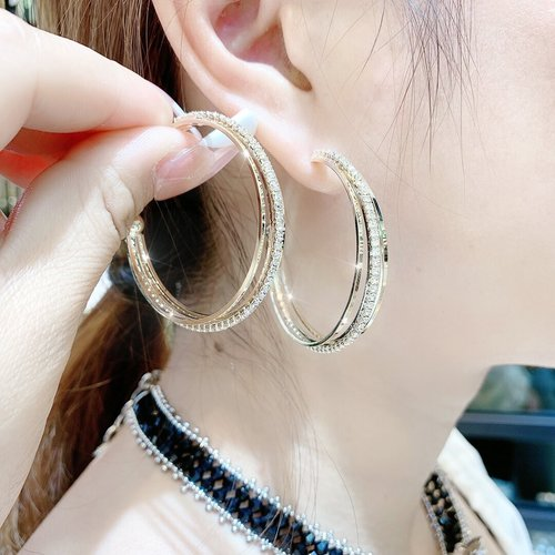 Fashion Three-layer Circle Earrings