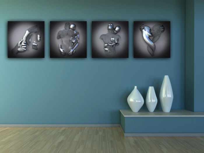 Love Heart Gray - 3D Art Wall