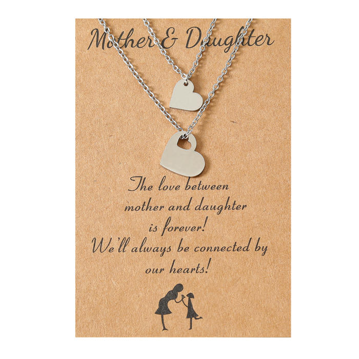 Mother's Day Card Necklace - Parent-Child Clavicle Necklace