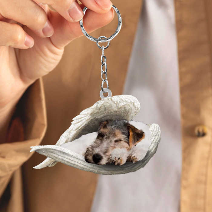 fox terrier Sleeping Angel Acrylic Keychain | Shop Now
