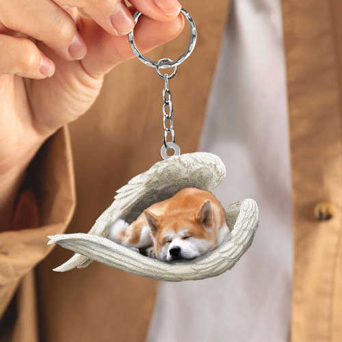 Akita Sleeping Angel Acrylic Keychain | Shop Now