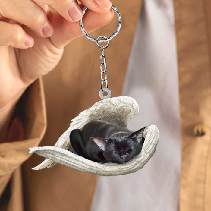 Bombay Cat Sleeping Angel Acrylic Keychain | Shop Now