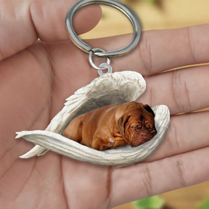 Dogue de Bordeaux Sleeping Angel Acrylic Keychain | Shop Now