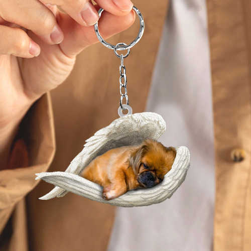 Pekingese Sleeping Angel Acrylic Keychain | Shop Now