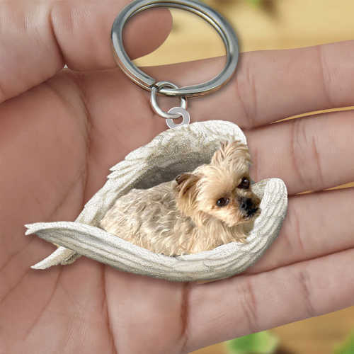 Yorkshire terrier Sleeping Angel Acrylic Keychaine | Shop Now