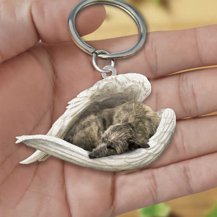 Irish wolfhound Sleeping Angel Acrylic Keychain | Shop Now