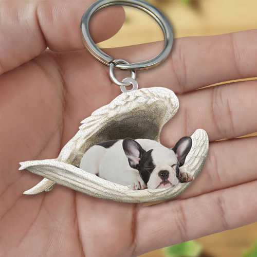 French Bulldog2 Sleeping Angel Acrylic Keychain | Shop Now
