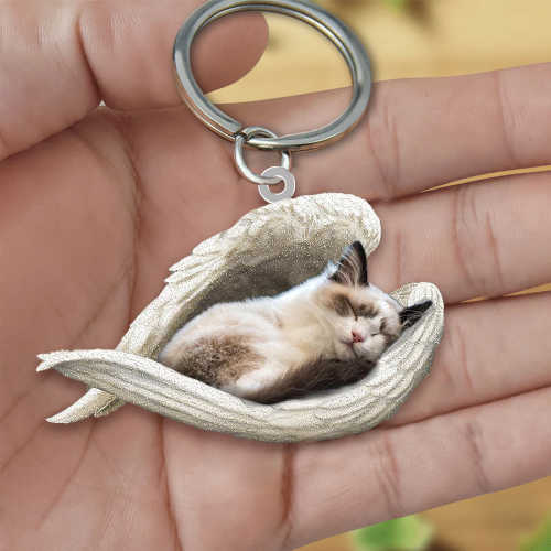 Ragdoll Cat Sleeping Angel Acrylic Keychain | Shop Now