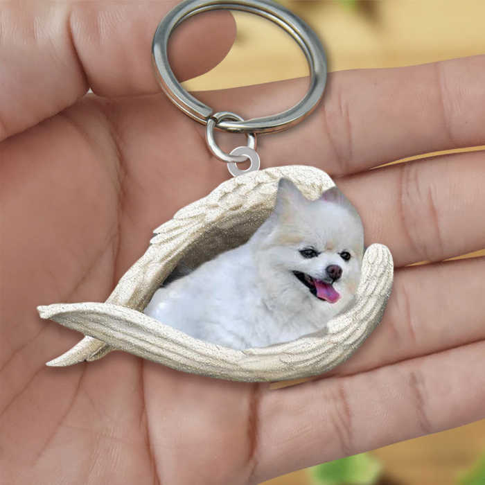 Pomeranian02 Sleeping Angel Acrylic Keychain | Shop Now