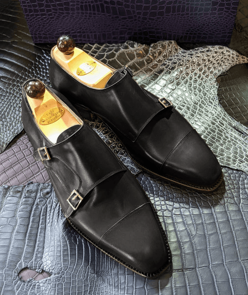 New Vass Double Monk Handmade Men’s Leather Shoes