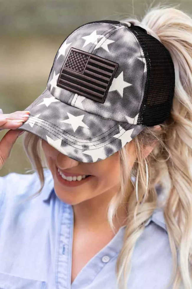 Grey USA Flag Cap