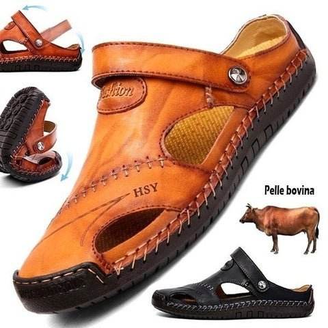 🔥FATHER‘S DAY PROMOTION 50% OFF - LARGE SIZE SOFT LEATHER MEN'S BREATHABLE OUTDOOR SANDALS