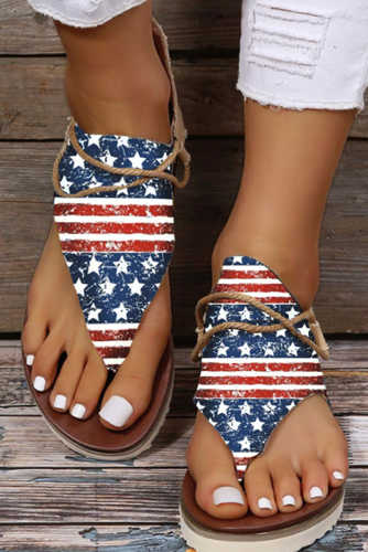 USA Flag Comfort Flat Sandals Summer Flip Flops