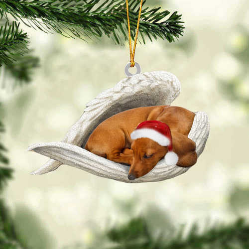 Dachshund Sleeping Angel Christmas Ornament
