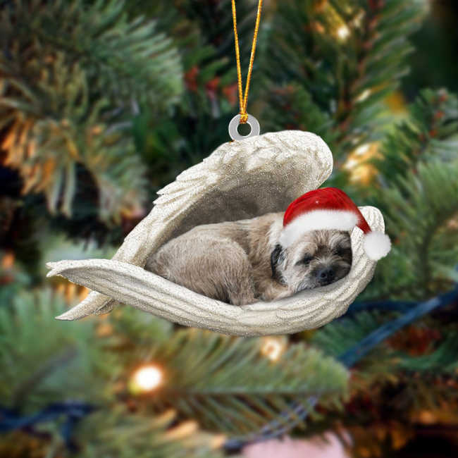 Border terrier Sleeping Angel Christmas Ornament