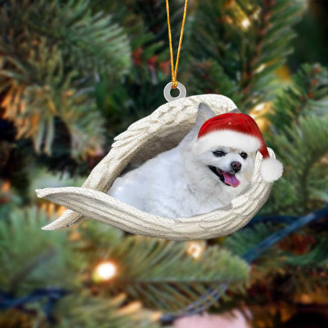 Pomeranian Sleeping Angel Christmas Ornament