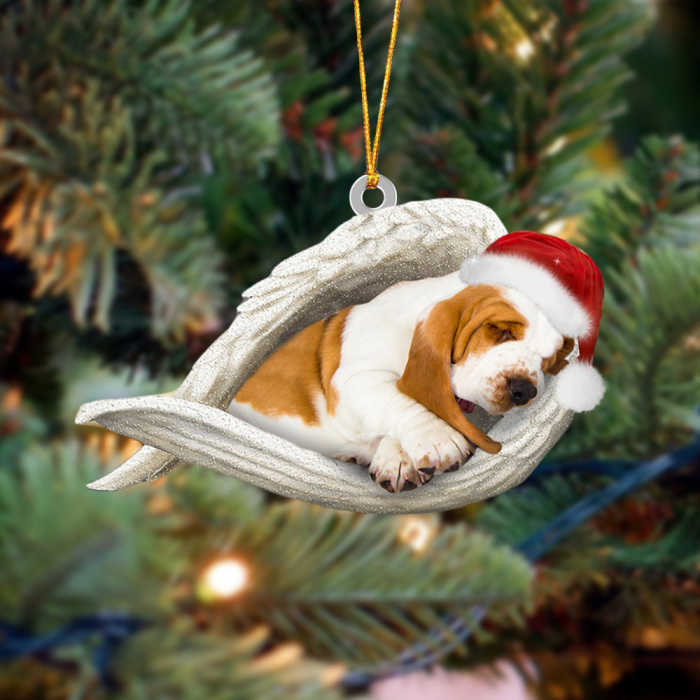 Basset hound Sleeping Angel Christmas Ornament