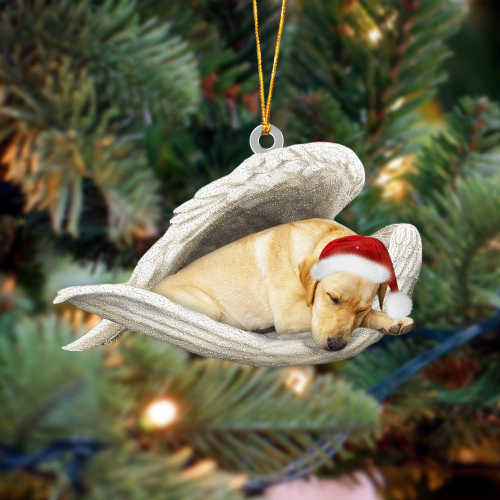 Yellow Labrador Sleeping Angel Christmas Ornament