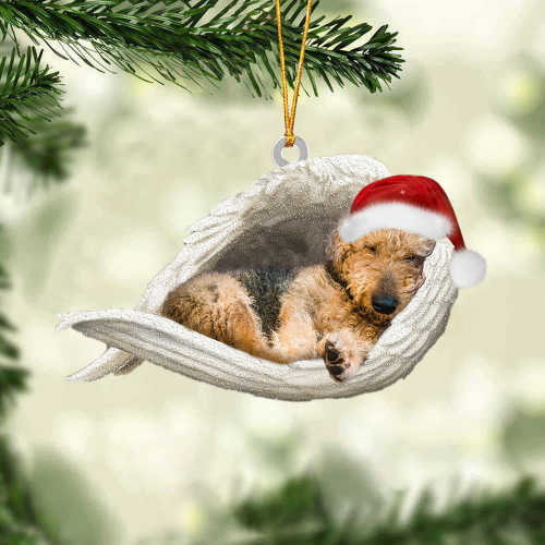Airedale Terrier Sleeping Angel Christmas Ornament