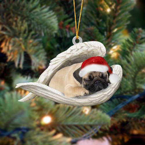 Pug Sleeping Angel Christmas Ornament