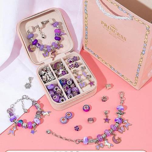 (🎁2022 BEST GIFT FOR MY GRANDDAUGHTER) Gift Boxed-Charm Bracelet Jewelry Making Kit