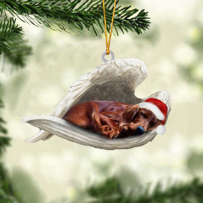 Irish Setter Sleeping Angel Christmas Ornament