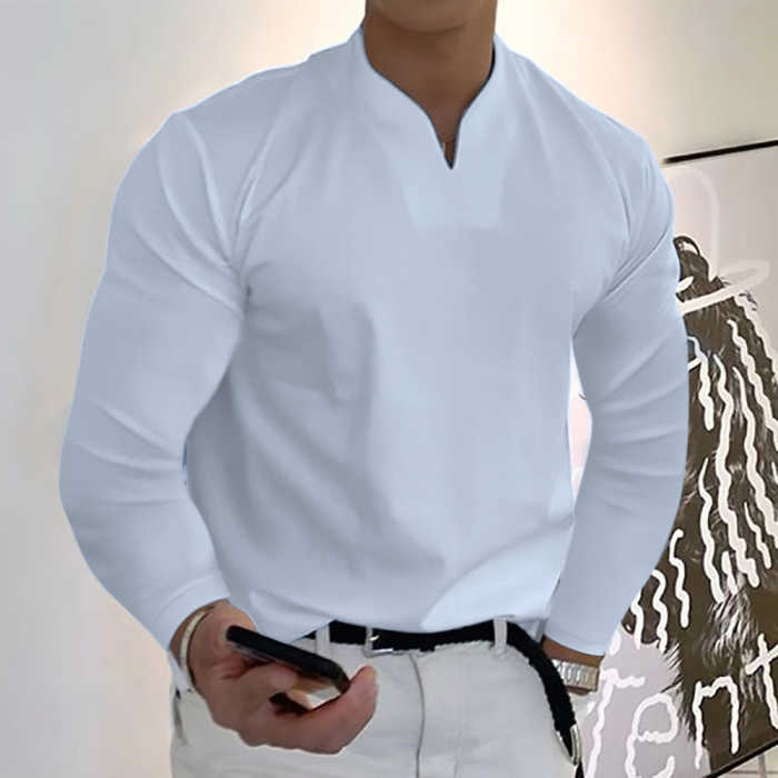 ✨New Arrival Sale - 49% OFF🔥Men's Casual Solid Color Long Sleeve Cotton T-Shirt With Pocket