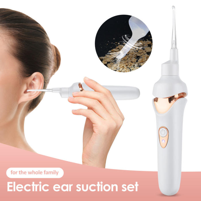 Electric Glow Safe Vibration Painless Vacuum Ear Wax Pickup Cleaner