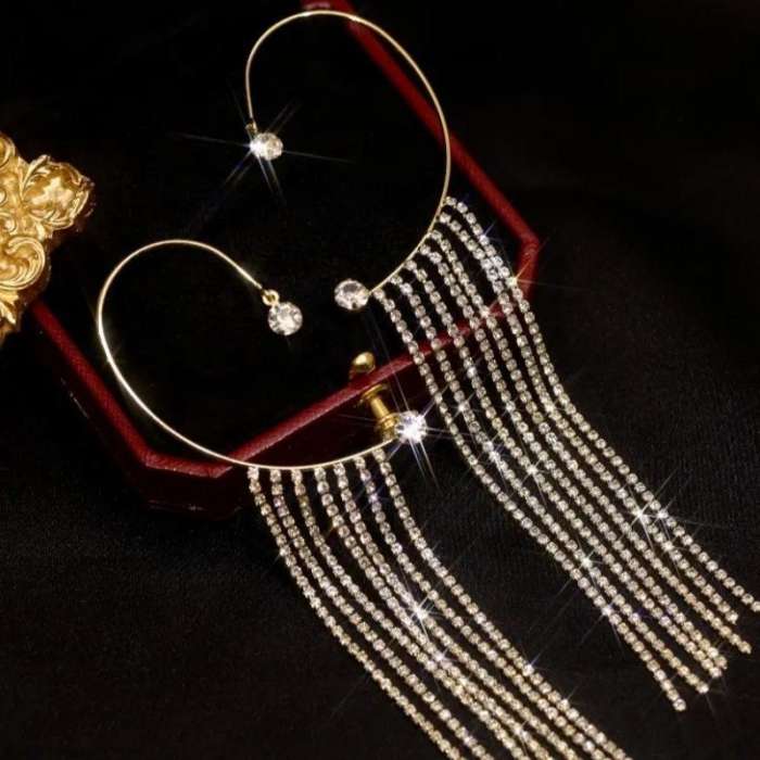 Idearock™ Sparkling Diamond Tassel Earrings