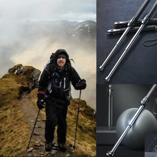 🎁Christmas Gifts-Enhanced automatic retractable self-defense hiking stick