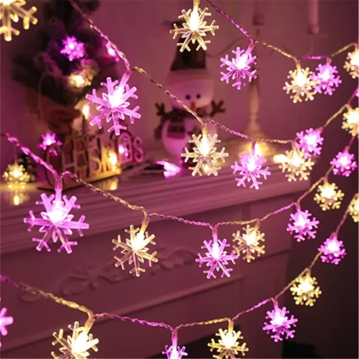 LED Christmas Snowflake String Lights
