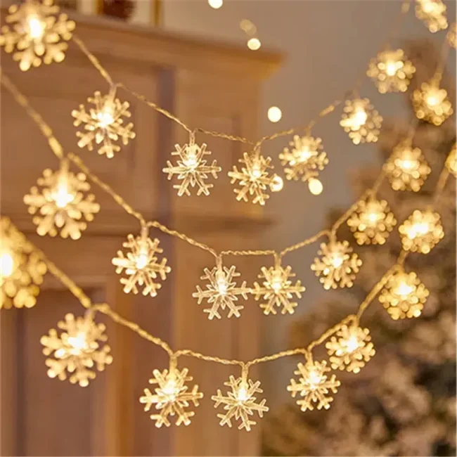 LED Christmas Snowflake String Lights