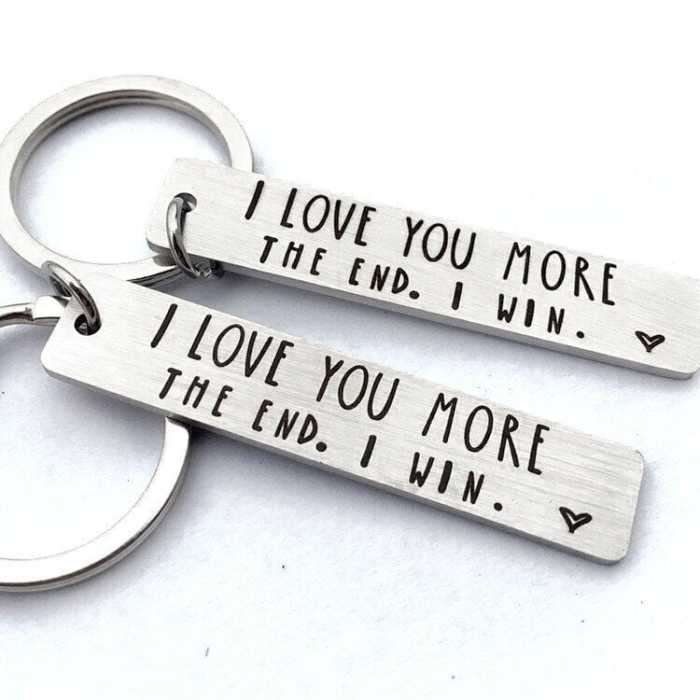  I Love You More The End I Win Funny Birthday Keychain-- A personalised gift for him/her