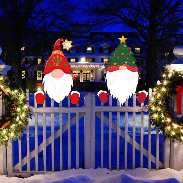 4pcs Christmas Fence Peeker Decoration, Garden Yard Decorations, Christmas Fence Peeker Art For Holiday Patio Home Decor
