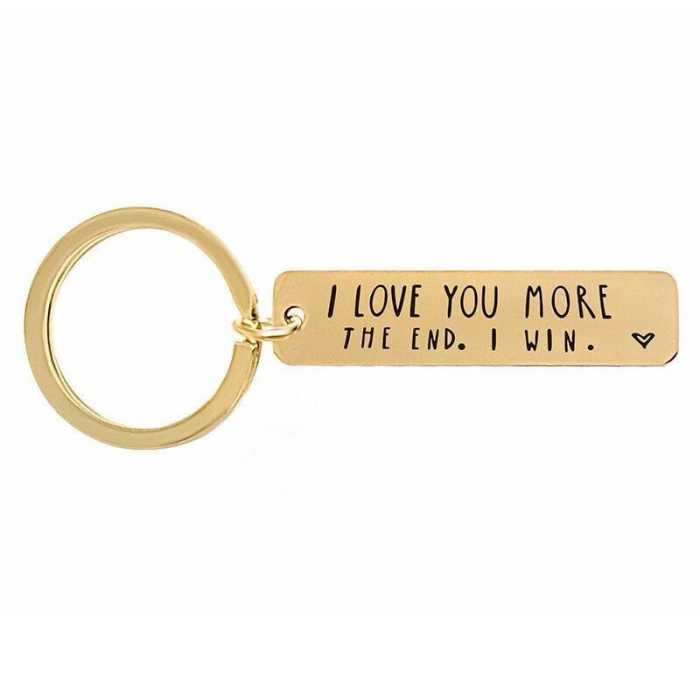  I Love You More The End I Win Funny Birthday Keychain-- A personalised gift for him/her