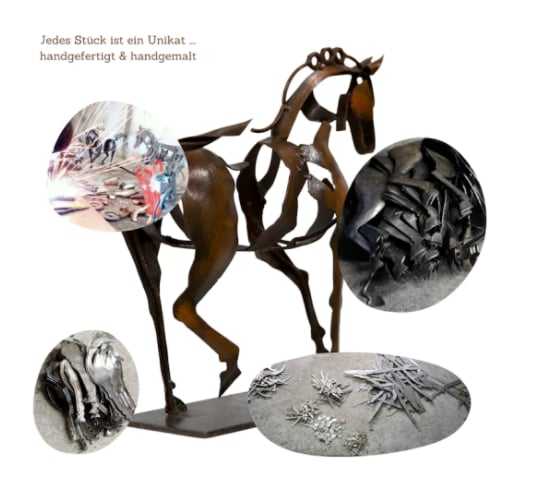 New Horse Sculpture “Adonis” – Quality Handmade from Metal, Abstract but Modern and Realistic Art