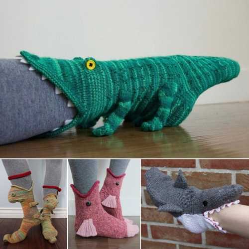 🎅Hot Sale- 3D Knit Crocodile Socks