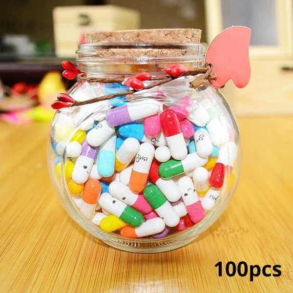 Valentine's Day Gift 100 Pcs DIY Message in a Bottle Capsule Letter Black Gifts for Lover