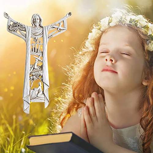 🎊Pre-Easter Sales🎊-A Risen Christ Wall Cross Statue